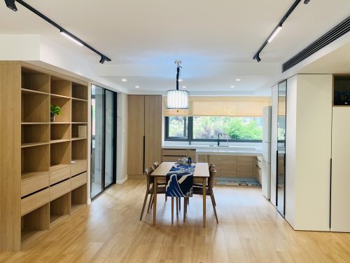 厨房装修效果图日系风格让你返璞归真151-200m²三居日式家装装修案例效果图