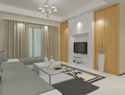 客厅装修效果图现代风格121-150m²四居及以上中式现代家装装修案例效果图