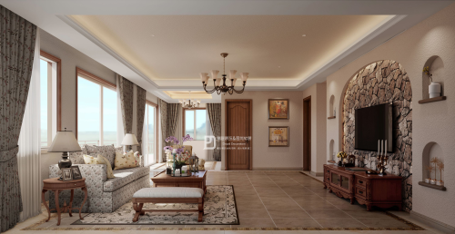 201-500m²二居装修图片客厅装修效果图大户型美式装修，让人一眼就心动