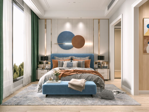 现代风格180㎡复式卧室复式家装装修案例效果图