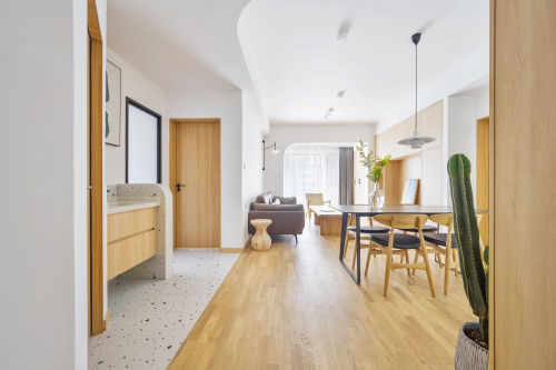调整一扇卧室门房屋增加10平方厨房中式现代家装装修案例效果图