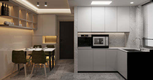 厨房装修效果图精致小户型60m²以下三居家装装修案例效果图