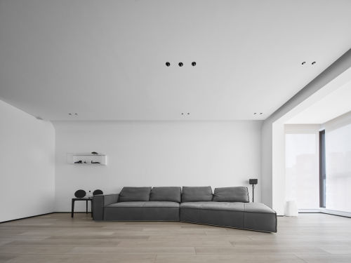 客厅装修效果图白桦林·团圆纯白之家201-500m²三居现代简约家装装修案例效果图