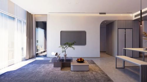 客厅装修效果图粤海城X先生雅居1000m²以上现代简约家装装修案例效果图