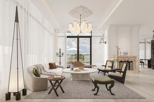 客厅装修效果图古典与现代的融合，自带复古滤镜1000m²以上其他家装装修案例效果图
