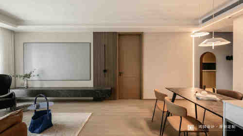 客厅装修效果图悦·怦然心动|110㎡现代风二101-120m²现代简约家装装修案例效果图
