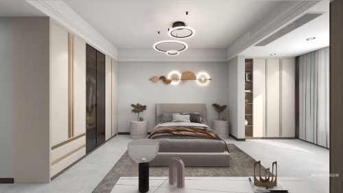 卧室装修效果图现代轻奢121-150m²三居现代简约家装装修案例效果图
