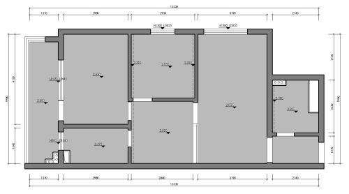 装修效果图75㎡两房小户型，无主灯设计+61-80m²二居现代简约家装装修案例效果图
