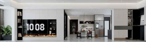 客厅装修效果图新中式雅居121-150m²四居及以上中式现代家装装修案例效果图