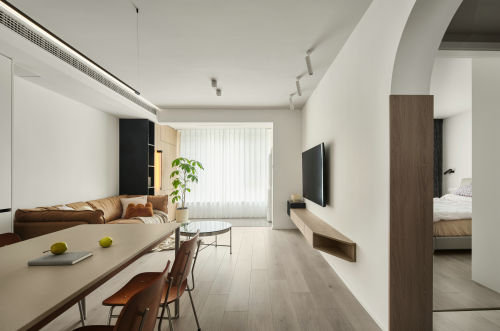 客厅装修效果图第二步：请为图片添加描述81-100m²现代简约家装装修案例效果图