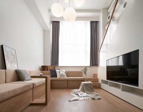 复式北欧极简装修图片客厅装修效果图住宅设计|小户型LOFT单身公