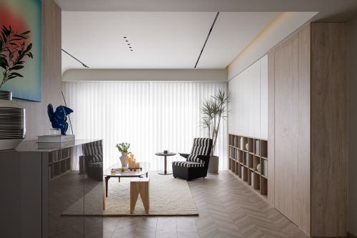 151-200m²现代简约装修图片客厅装修效果图书房客厅一体化，现代主义心居