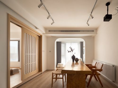客厅装修效果图打造日式原木风，把家装成哆啦A61-80m²二居日式家装装修案例效果图