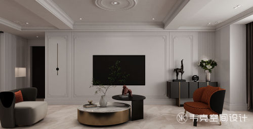欧式豪华装修图片客厅装修效果图韦克丨优雅欧式，感受家的明快与
