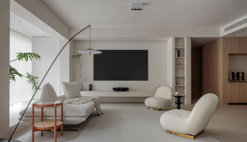 201-500m²二居装修图片客厅装修效果图柔美与时尚家居博主的非典型奶油