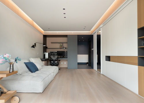 101-120m²现代简约装修图片客厅装修效果图103㎡向阳而生的二人居