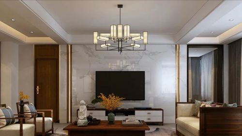 别墅豪宅中式现代装修图片客厅装修效果图240㎡新中式风格，迎来十足的