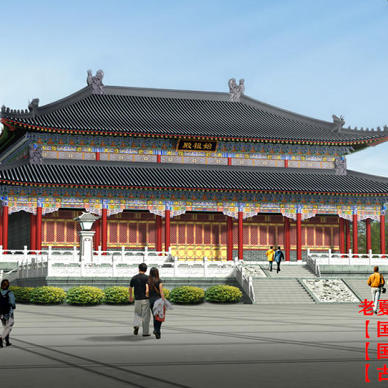 贵州寺庙大殿设计平面图，贵州寺院整体布局_1681649941_4855887